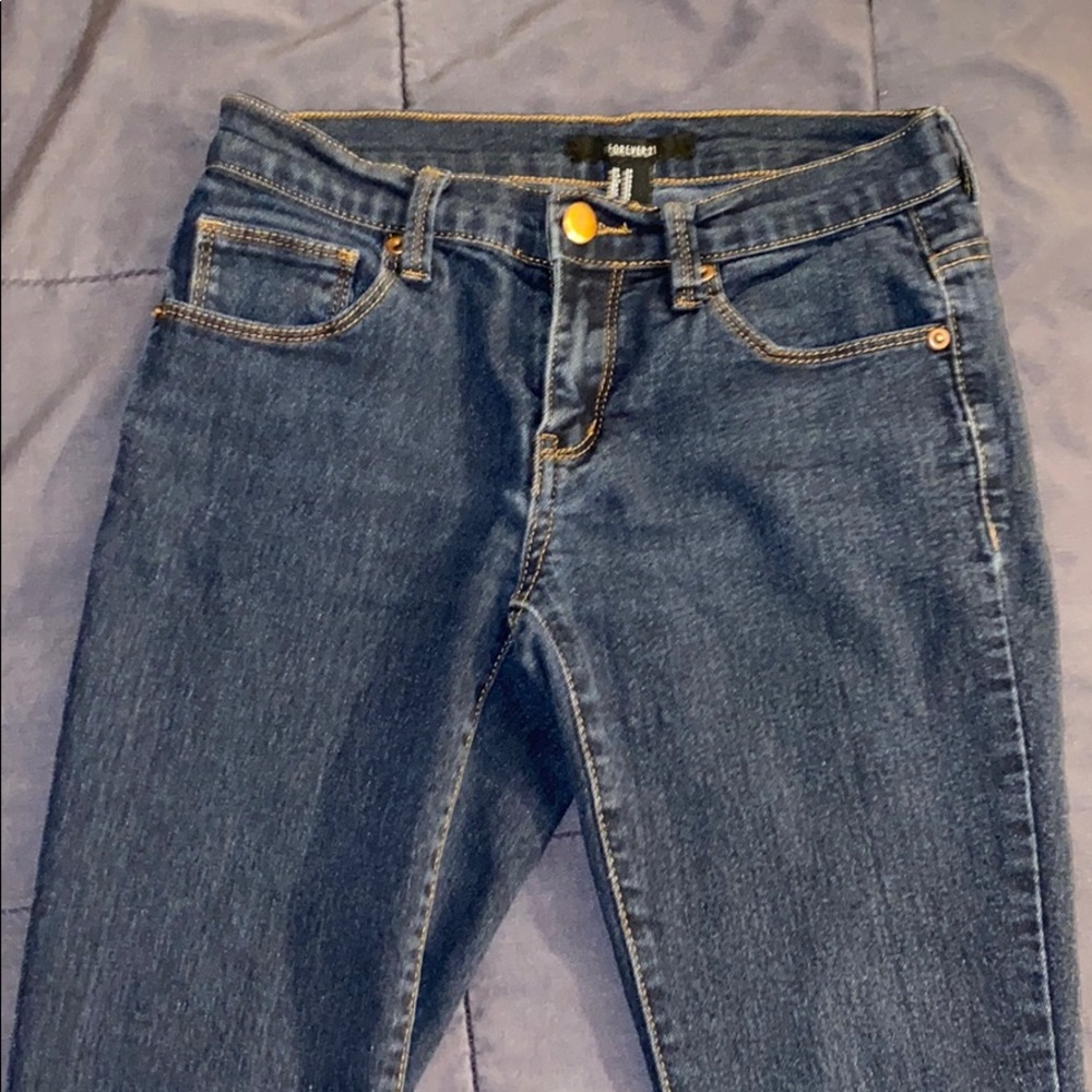 Dark blue jeans